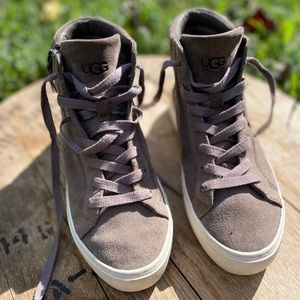 Ugg High Top Sneakers W-6 Pre-Owned Taupe